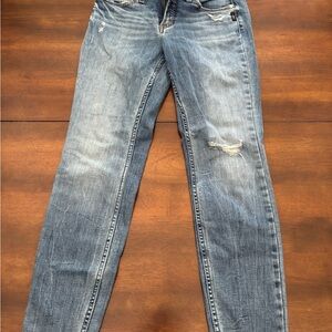 Silver Jeans Distressed Blue Skinny Jeans